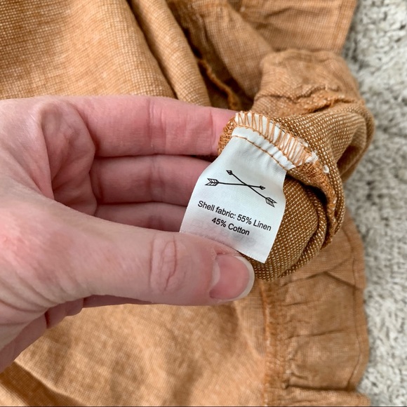 Rylee + Cru Oceanside Orange Linen Blend Skirt - Picture 7 of 8